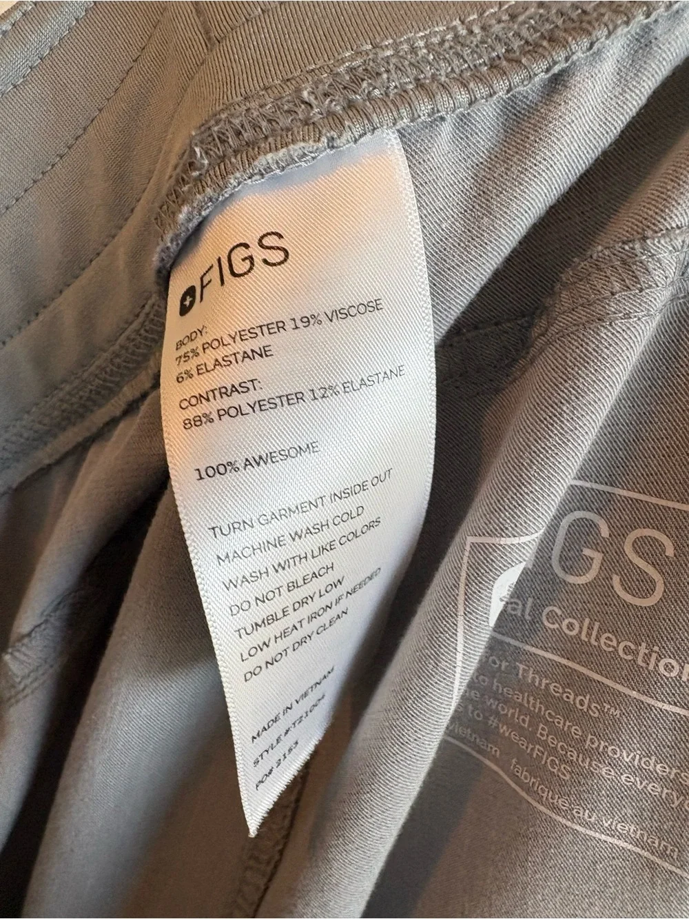 FIGS Gray Scrub Pants Size Large